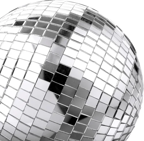 Vista 4 de Suwimut Paquete de 4 bolas de discoteca de espejo, bolas de discoteca colgantes plateadas de 6 pulgadas con cuerda adjunta para una fiesta o efecto