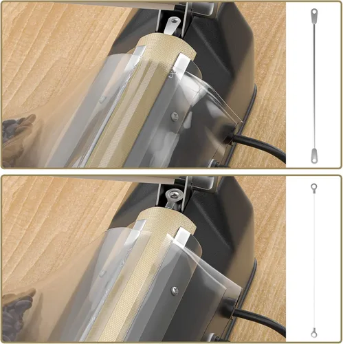 Vista 5 de Sellador de bolsas de impulso de 8 pulgadas, máquina selladora térmica manual para bolsas de plástico, 2 kits de repuesto incluidos, negro..