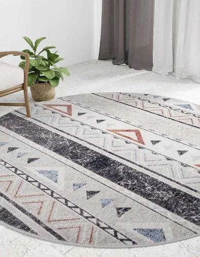 Vista 9 de Unique Loom Eco Southwestern Collection - Alfombra de área - Holbrook (rectangular 2' 0" x 3' 0", gris/negro)