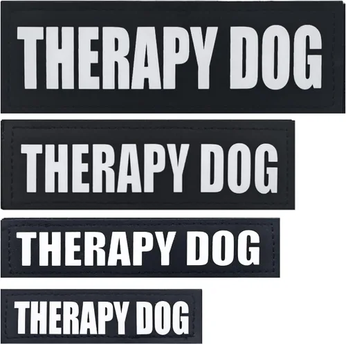 Vista 15 de Parches extraíbles para perros de servicio, paquete de 2 parches para arnés de perro con respaldo de gancho, parches negros para chaleco para perros