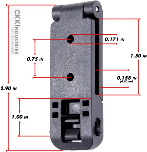 Vista 5 de HolsterSmith Clips de Cinturón con Bloqueo Compatibles con Molle con Herrajes de Montaje – (1.50, 2.0, 3.0 y 5.0 Pulgadas) – Accesorios Molle