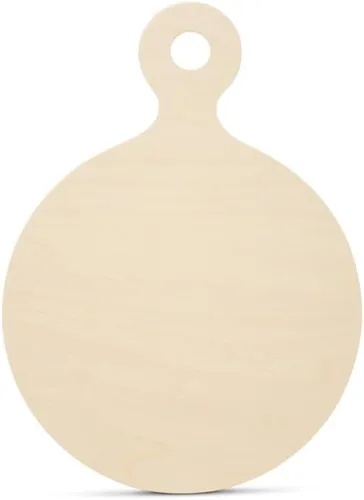 Vista 9 de Tabla redonda de madera para pizza de 12 pulgadas con asa, paquete de 1 tabla de cortar de madera para decoración de cocina y tablas de embutidos