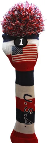 USA Majek Golf Driver #1 Bandera de Estados Unidos Patriota Pom Pom Knit Edición Limitada Vintage Classic USA Stars US Rojo Blanco Azul Retro