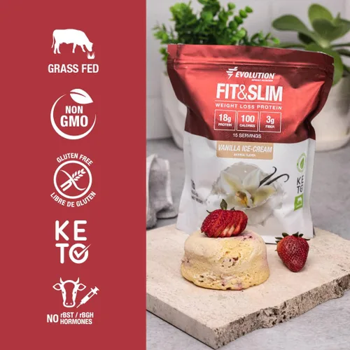 Vista 5 de Evolution Advance Nutrition Fit & Slim Blend - Proteína de suero en polvo alimentada con pasto para una fácil digestión, aprobado por Keto, sin OMG