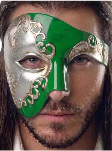 Vista 16 de Máscara de mascarada para hombre, máscara del fantasma de la ópera, máscara de baile de graduación, Mardi Gras, Haloween veneciano, media cara