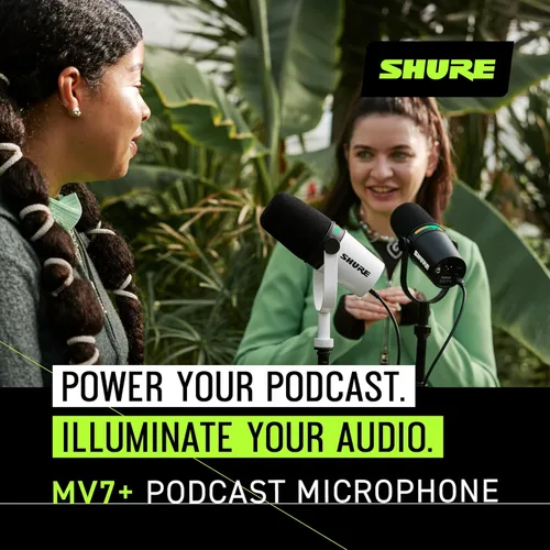 Vista 5 de Shure Micrófono dinámico MV7+ para podcast, certificado OBS, audio mejorado, panel LED, salidas USB-C y XLR, modo de nivel automático, filtro