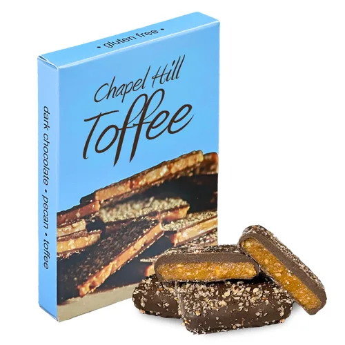 Chapel Hill Toffee Caramelo de nueces y chocolate oscuro, 2 onzas