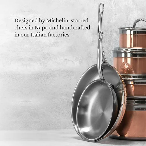Vista 9 de Hestan - Colección CopperBond - Cacerola de cobre 100% puro, compatible con cocina de inducción, 1.5 cuartos
