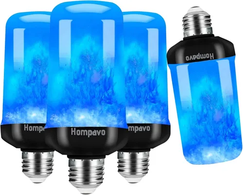 Vista 15 de Hompavo 【Actualizadas】Bombillas LED de llama, 4 modos de bombillas parpadeantes con efecto invertido, bombilla de llama E26 para Halloween, Navidad