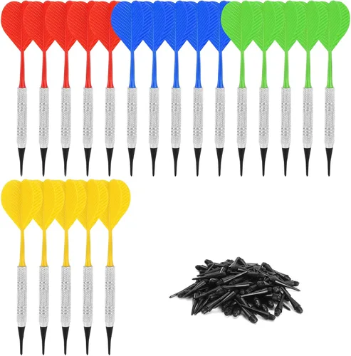 Vista 10 de Accmor Soft Tip Darts, Bar Dart, Plastic Tip Darts Set, Attach Extra 100 Black 2BA Replacement Tips, Soft Tip Darts for Electronic/Plastic Dartboard