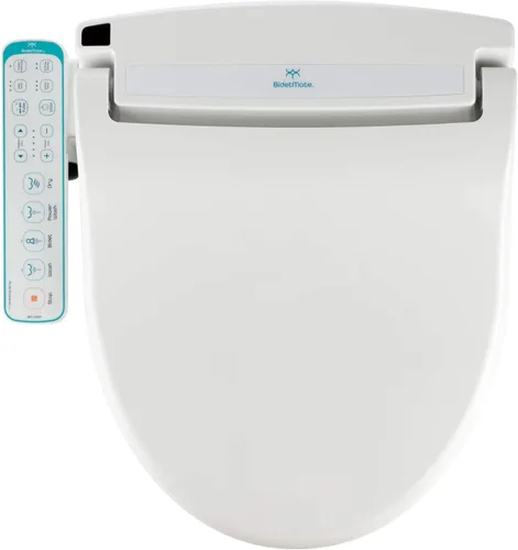 Vista 11 de BidetMate Asiento de inodoro inteligente serie 1000 con agua calentada, control remoto inalámbrico y secadora de aire caliente, asiento de bidé