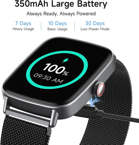 Vista 6 de Reloj inteligente para mujeres, reloj inteligente HD de 1.85 pulgadas, compatible con iPhone/Samsung/Android (respuesta/hacer llamadas), más de 100