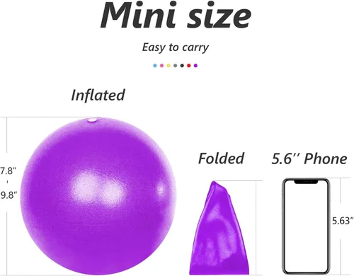 Vista 3 de Fsadwnn - Pelota de ejercicio pequeña, pelota de entrenamiento de pilates y yoga de 9 pulgadas con bomba