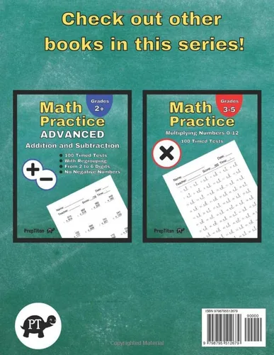 Vista 2 de Math Practice - Addition and Subtraction 100 Timed Tests, Grades K-2, Math Drills, Digits 0-20
