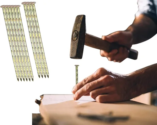 Vista 5 de Nigh 50 Pcs 6-Inch Landscape Stakes, Spiral Metal Galvanized Landscape Spikes, Garden Nails for Artificial Turf, Paver Edging, Weed Barrier, Timber