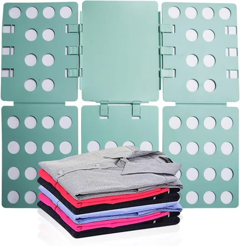 Vista 9 de GYE Tabla Plegable para Camisetas Carpeta de Ropa Organizador de Lavandería Herramienta Duradera de Plástico Tabla Plegable Fácil y Rápida para Azul