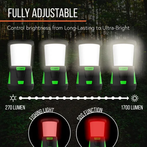 Vista 3 de Internova Linterna LED de camping de 2000 lúmenes, linterna de batería de mayor duración, alimentada y operada con control de luz infinito de 360