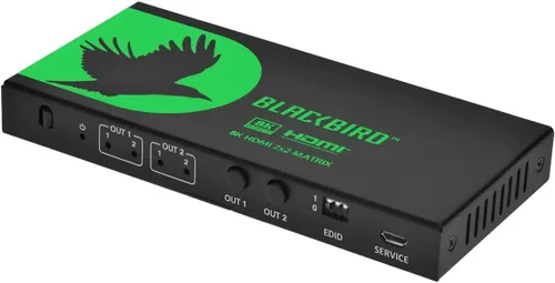 Monoprice Matriz HDMI 2x2 con extracción de audio, 8K@60Hz, 4K @120Hz, 40Gbps, HDMI 2.1, HDCP 2.3, HDR10+ y Dolby Vision, para HDTV, Xbox, PS5/4/3,