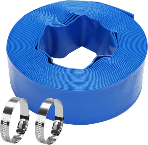 Vista 9 de Manguera de retrolavado de piscina plana - 1.5" x 25 pies Manguera de descarga de PVC resistente de alta resistencia con refuerzo Manguera