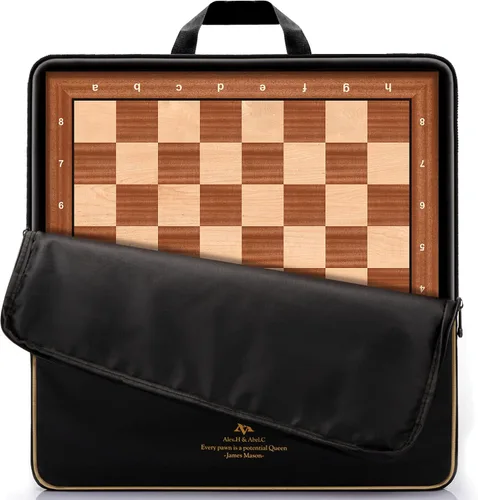 Vista 7 de A&A Tablero de ajedrez – Tablero de ajedrez profesional de madera, tablero de ajedrez de torneo con bolsa de almacenamiento
