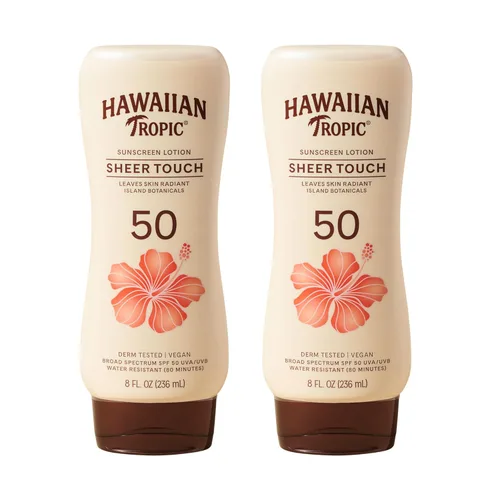 Vista 8 de Hawaiian Tropic SPF 30 Protector solar de amplio espectro y paquete de después del sol con loción protectora solar hidratante Sheer Touch de 8 oz