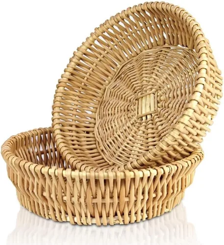 Vista 2 de Cesta de pan de mimbre, cestas de frutas de mimbre natural de mimbre natural, cesta de pan tejida con sauce, cesta para servir pan (11.8)