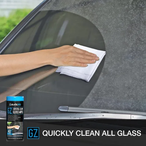 Vista 2 de Suds Lab GZ - Toallitas de vidrio transparente, sin rayas, para lavado de parabrisas, espejo y ventanas, toallitas desechables para ventanas