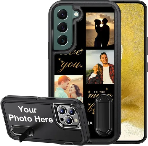 Vista 23 de Funda de teléfono personalizada para Samsung Galaxy S22 5G, funda con soporte incorporado/función atril, cubierta de protección resistente a