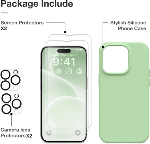 Vista 536 de GONEZ Funda magnética para iPhone 14, compatible con Magsafe, con protector de pantalla + protector de cámara, forro de microfibra antiarañazos