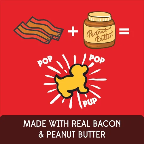 Vista 3 de Pup Corn Plus - Golosinas para perros infladas con prebióticos y probióticos - Tocino y mantequilla de maní (4 onzas) - Fabricado en Estados Unidos