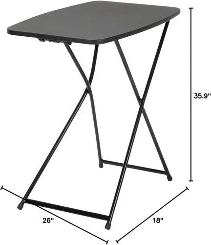 Vista 3 de COSCO Mesa de actividades plegable personal multiusos, altura ajustable, 2 unidades, color negro