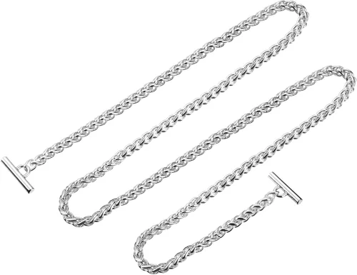 Vista 14 de uxcell Correa de cadena plana de hierro, cadenas de bolso de 35 pulgadas, accesorios para monedero, correas de cadena con cierres de palanca