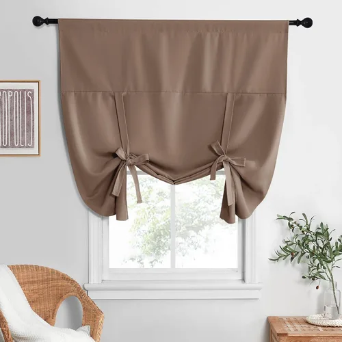 Vista 109 de NICETOWN Cortina Opaca con Aislamiento Térmico – Persiana Enrollable para Ventana de Bebé para Dormitorio/Acción de Gracias