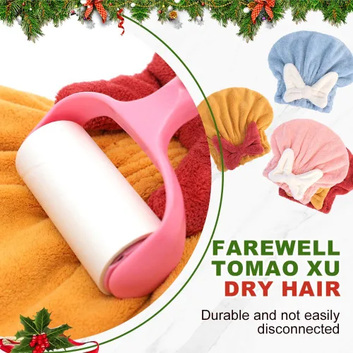 Vista 5 de 2 piezas de toalla absorbente para envolver el cabello húmedo, toalla de microfibra para envolver el cabello de secado rápido y engrosado