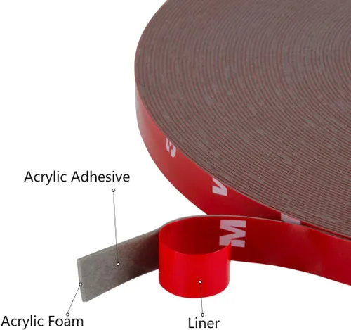 Vista 3 de CloudBuyer Cinta de montaje de doble cara de 108 pies, resistente, adhesivo de espuma impermeable para tiras LED y decoración de oficina en casa