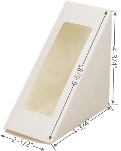 Vista 4 de Hewnda 100 cajas de papel sándwich, caja ecológica para llevar con ventana para panadería, restaurante y servicio de comida para llevar