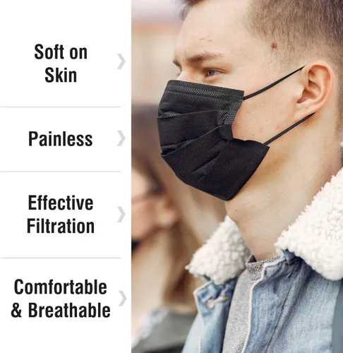 Vista 3 de WECARE Mascarilla desechable envuelta individualmente, paquete de 50 máscaras faciales