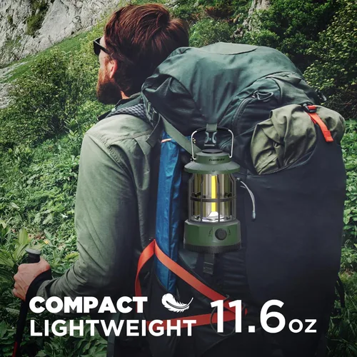 Vista 5 de EverBrite Linterna LED para campamento, linterna recargable USB C con atenuación continua, luces y linternas portátiles vintage para acampar