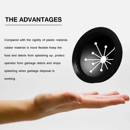 Vista 3 de Eliminación de basura, protector contra salpicaduras, cubierta deflectora para fregadero, repuesto para eliminación de desechos de alimentos, pieza