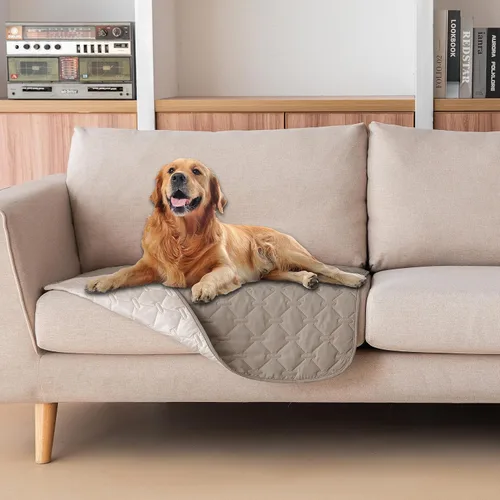 Vista 102 de gogobunny - Manta para perros y gatos 100% impermeable y de doble cara, funda suave para cama de mascotas, reversible, protege muebles, carbón