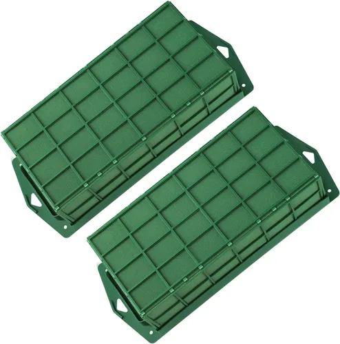 Hahood Paquete de 2 jaulas rectangulares de espuma floral con arreglos florales de espuma floral para flores frescas, decoraciones de boda para el