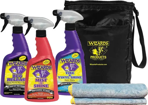 Vista 8 de Kit de detalles de coche Wizards - Kit de limpieza de coche premium y completo - Kit de detalle de coche de 7 piezas con Mist n Shine, brillo