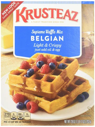Krusteaz Light & Crispy - Mezcla de gofres belgas, 28 onzas