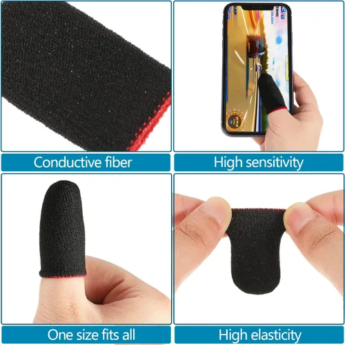 Vista 3 de 120 fundas para dedos para juegos, antisudor, controlador de juego, funda para dedo pulgar, fundas transpirables para dedos, guantes