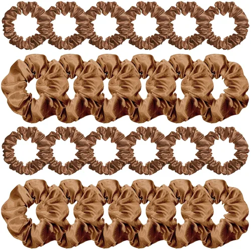 Vista 3 de WILLBOND 24 Piezas Coleteros de Cabello de Satén Bandas Elásticas Sedosas Delgadas Ligas Sólidas para Cabello Cuerdas Sujetadores de Cola de Caballo