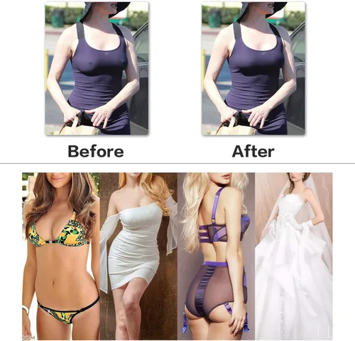 Vista 7 de Zacca Sujetador adhesivo, cinta de levantamiento de senos, brasier invisible sin pezones, fundas adhesivas