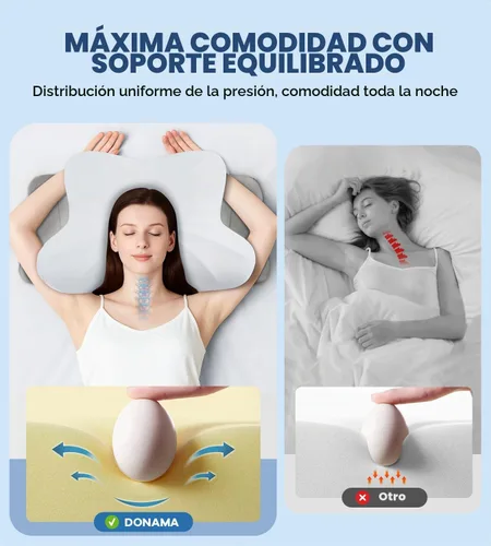 Vista 7 de DONAMA Almohada cervical para dolor de cuello, almohada ergonómica de 2-Gris