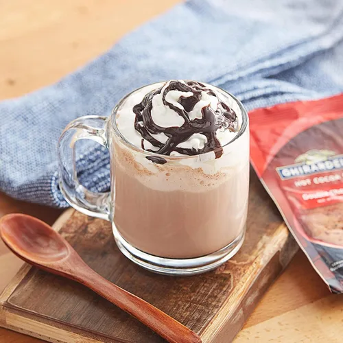 Vista 6 de Ghirardelli Mezcla doble de chocolate caliente de cacao, paquetes de 0.85 onzas (paquete de 25) con cuchara de cacao