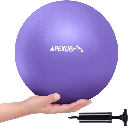 Vista 11 de APEXUP 9 Inch Pilates Ball Small Exercise Ball for Yoga, Fitness, Balance, Core Workout, Physical Therapy