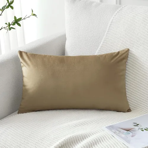 Vista 15 de Artscope Fundas de almohada de terciopelo de lujo, fundas de almohada rectangulares decorativas, fundas de cojín suaves y sólidas para sofá